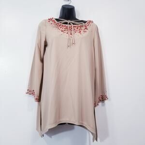 Mark Zunino Beaded Jeweled Tunic Blouse